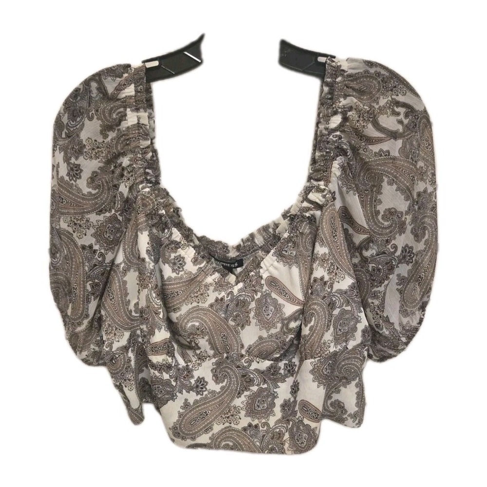 Express Women's Scoop Neck Crop Top Brown Size L Great Condition
